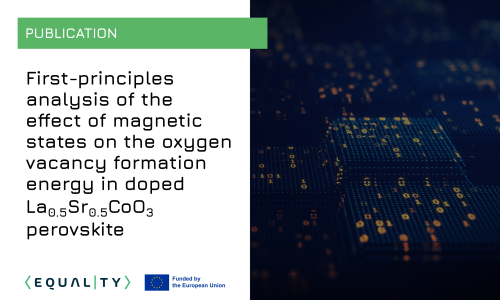 Publication: First-principles analysis of the effect of magnetic states on the oxygen vacancy formation energy in doped La0.5 Sr0.5 CoO3 perovskite