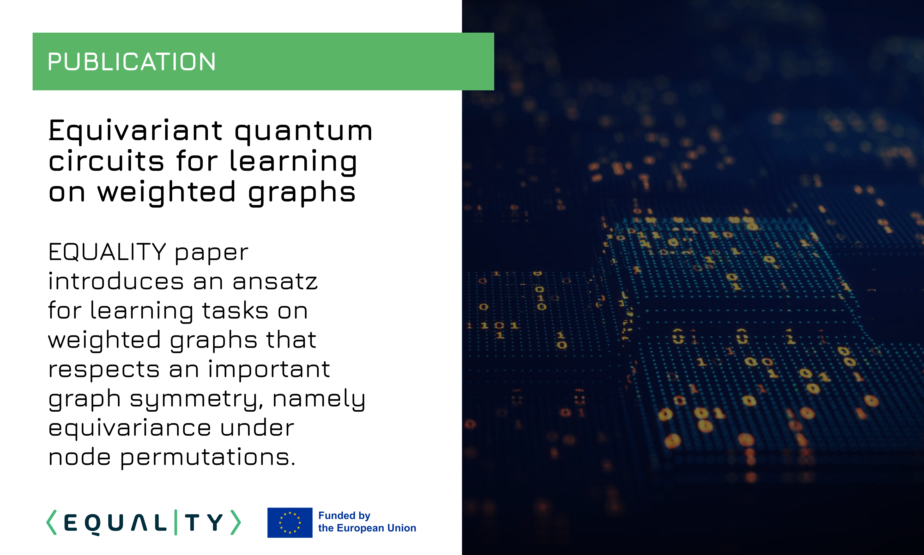 Equivariant quantum circuits for learning on weighted graphs