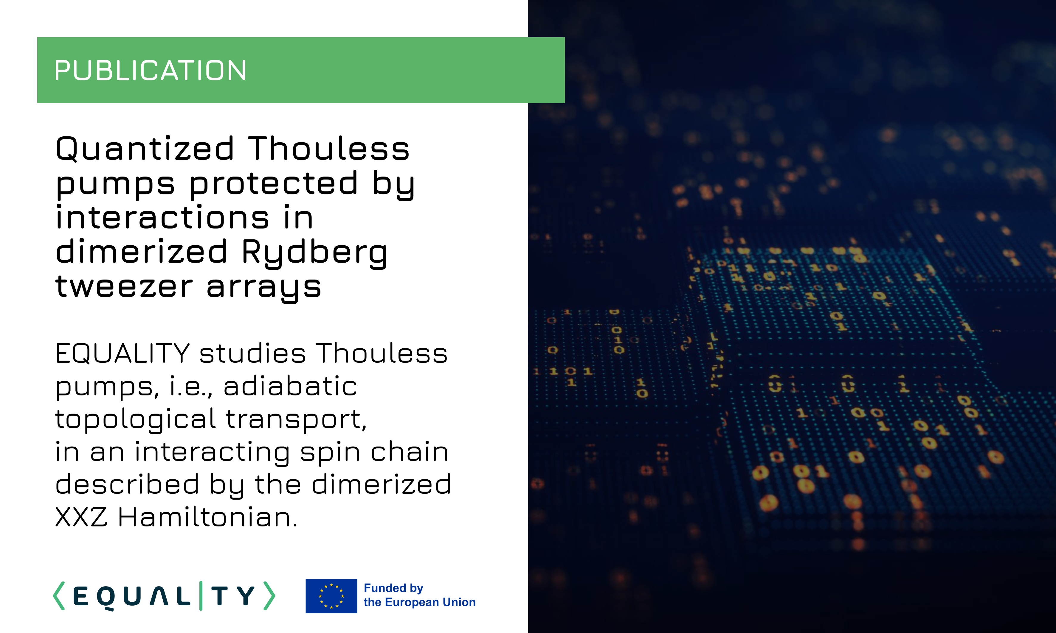 Publication: Quantized Thouless pumps protected by interactions in dimerized Rydberg tweezer arrays 