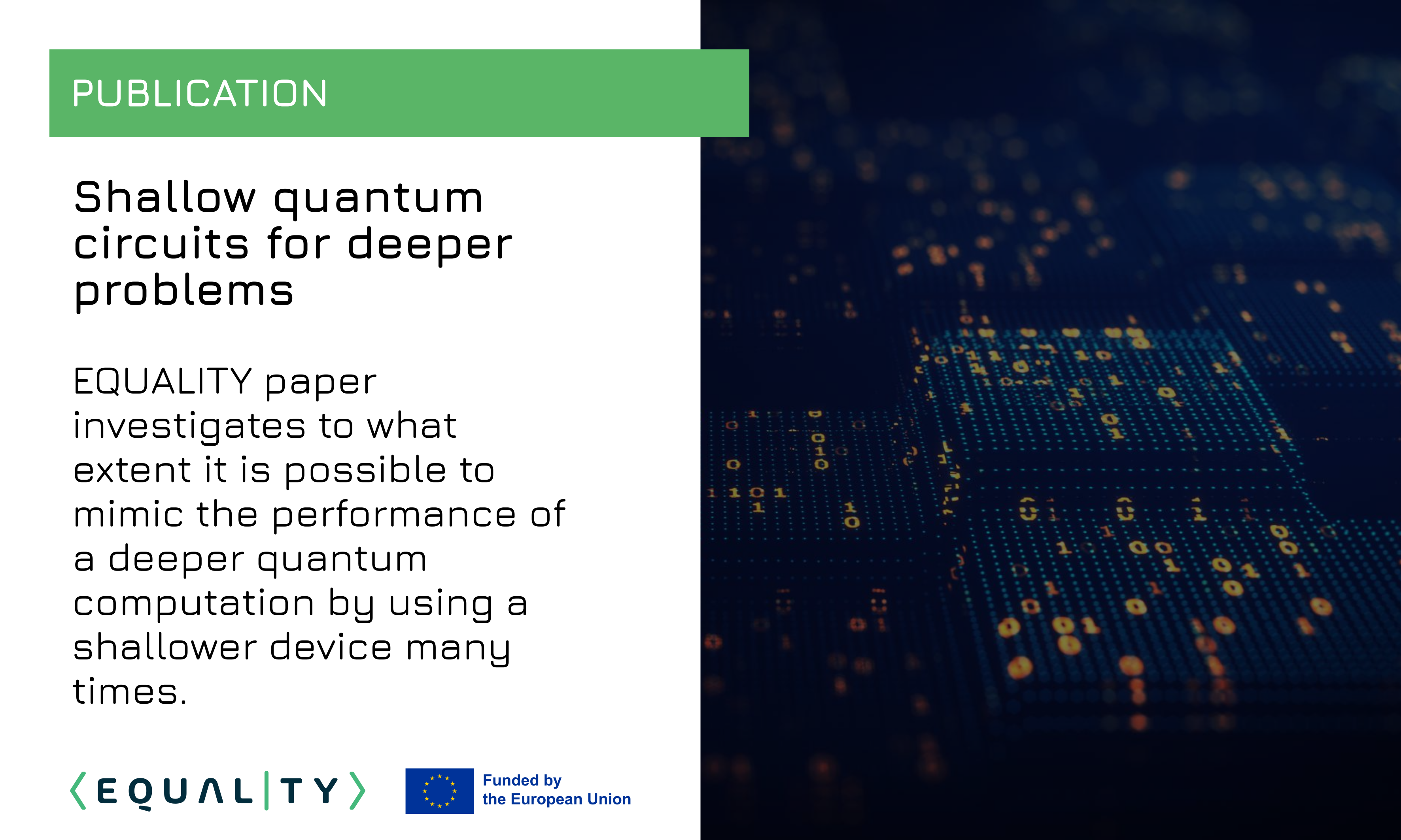 Publication: Shallow quantum circuits for deeper problems 