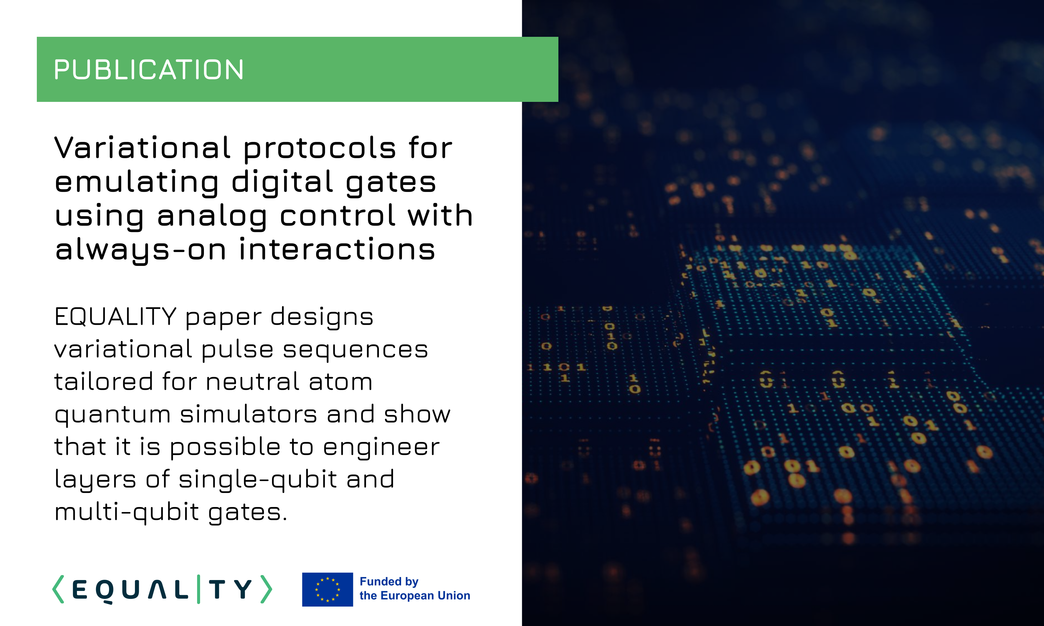 Publication: Variational protocols for emulating digital gates using analog control with always-on interactions 